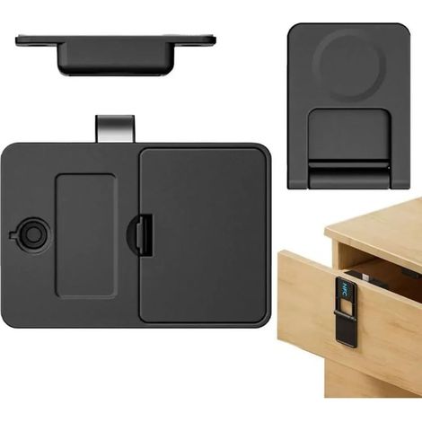 Serrure NFC intelligente pour smartphone sans clé - Serrure électronique cachée pour armoires et tiroirs, sécurité enfants, installation sans trous F079 (1/5)