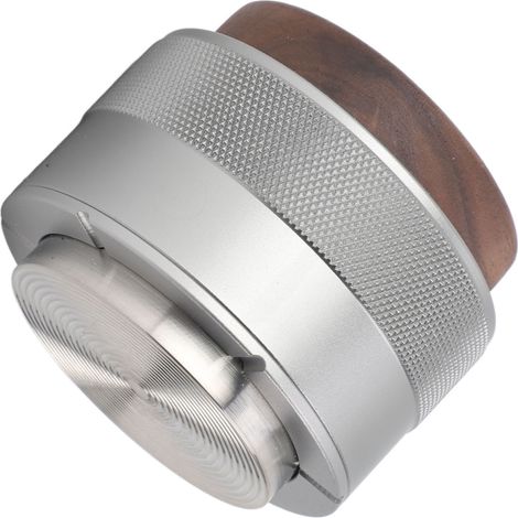 Doseur de distributeur de café à pression constante, niveleur de poignée en bois en acier inoxydable 304 pour le brassage 51mm (argent) (1/5)