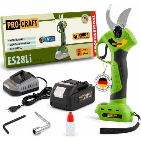 Procraft ES28Li bb Cesoie a batteria Cesoie da giardino 20 V 25 mm + 1x batteria 4,0 Ah + caricabatteria (1/5)