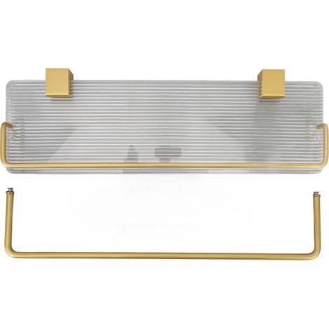 Étagère flottante avec porte-serviettes mural en acrylique et aluminium, pour salle de bain, salon, cuisine, chambre, 40 cm / 15,7 pouces