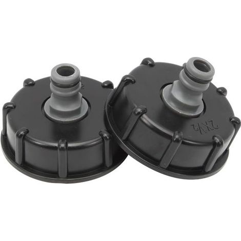 Bouchon de réservoir IBC S60x2 + raccord 1/2" compatible avec les réservoirs de 1000 L et les tuyaux d\'arrosage (1/5)