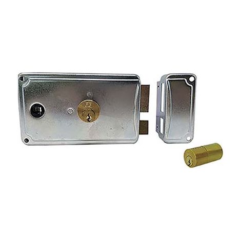 SERRATURA LEGNO APPLICARE P38 FACCHINETTI  ZINCATA C.FISSO M3+SCR+Q8 SX E.MM 60