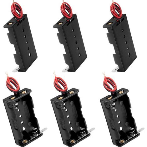 6 Pièces Support de Batterie AA Supports de Piles en Plastique 1,5V avec Fils et Interrupteur (1/5)