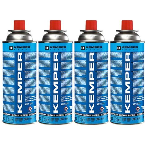 Pack de 4 Cartouches gaz 227g Bouteille de gaz Butane Camping Réchaud Barbecue KEMPER (1/5)