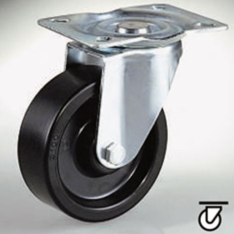 Trade Shop - Rueda De Nylon Negro Con Placa Dp Cebora Diametro 30 40 50 60 80 -     -80 Mm  -