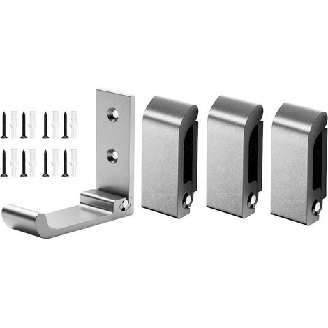 Lot de 4 crochets pliables peu encombrants fabriqués en alliage d'aluminium, imperméables et solides pour accrocher des sacs à dos et des serviettes (argenté) (1/5)