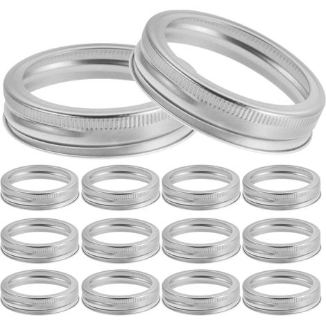 Lot de 24 couvercles large ouverture pour bocaux Mason, anneaux rechange métalliques de 70 mm pour conserves et un stockage étanches (1/5)