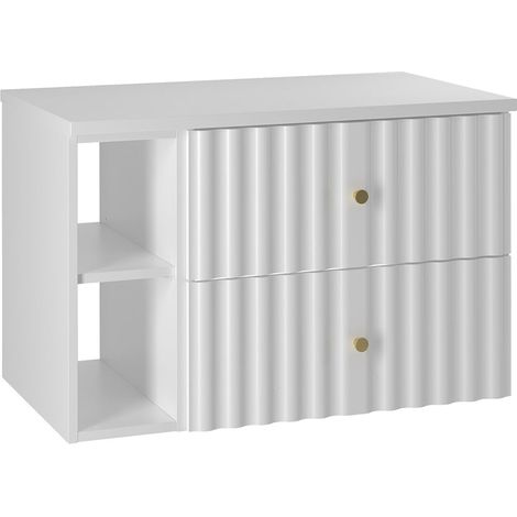 Waschtischunterschrank 80cm Izae mit 2 Schubladen, Weiß (1/5)