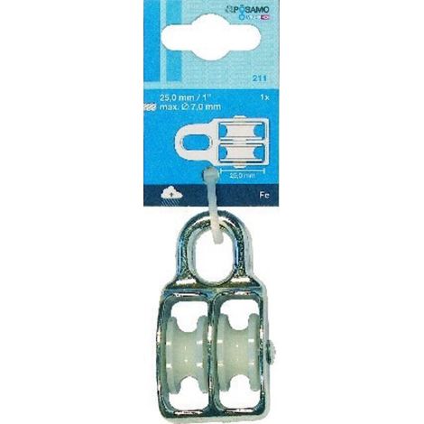 PÖSAMO Blockrolle doppelt (SB) galZn für Seil-Ø b. 7,0mm (1/2)