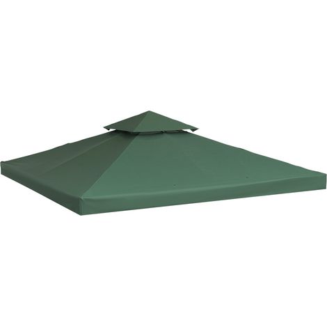 Pavillondach Ersatz Polyester 3X3M Kohlegrau Wasserabweisend Für Metall- & Gartenpavillon
