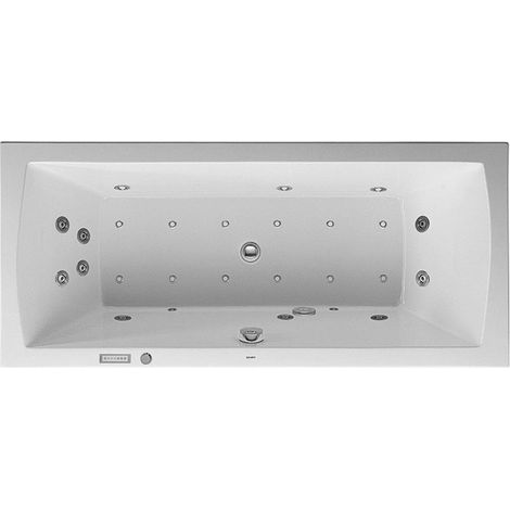 Vasca DARO rettangolare idromassaggio 185 l 180x80 bianca, 2 schienali Combi-Syst E