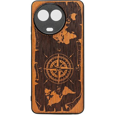 Bewood Holzhülle für Realme 11 5G WIND ROSE MERBAU (1/2)