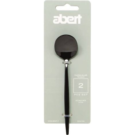 Abert set 2 pz cucchiaino caffè Porto black acciaio inox 18/c PVD nero