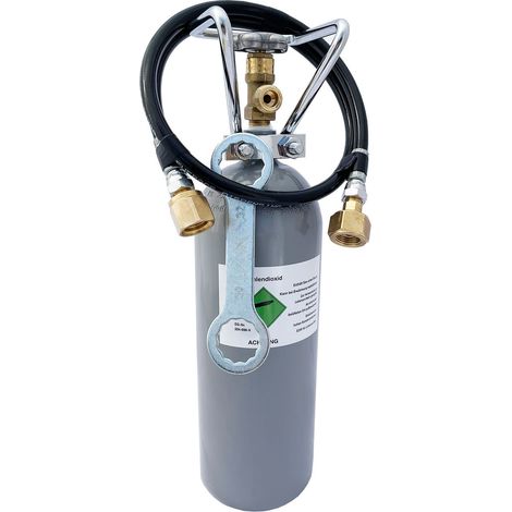 Komplett set - CO2 Flasche, Schlauch Set, Kohlensäureschlüssel für Sodastream, Wassersprudler, 1-leitig, CO2 Flaschen: CO2 - 2 kg