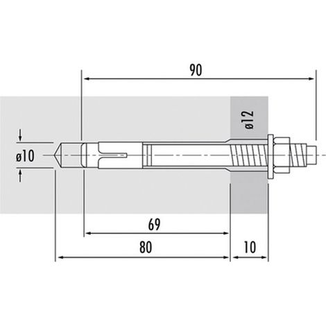 Hailo Hilti Bolzenanker zur Befestigung von Leitern und Halterung aus verzinktem Stahl (1 Stück)