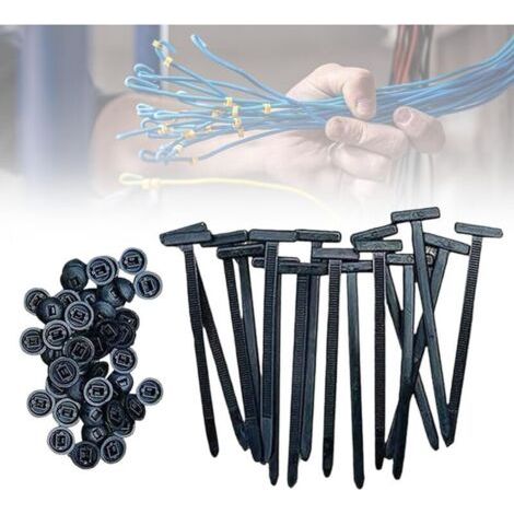 Attaches de câble, attaches autobloquantes universelles en nylon, rivets en plastique pour réparation automobile, fixation rapide et trous (50 pièces)