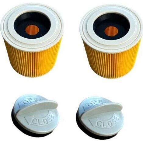 Cartouches filtrantes premium [Lot de 2] - Filtres pour aspirateurs eau et poussière Kärcher WD2, WD3, MV2, MV3  Accessoires pour aspirateurs (1/3)