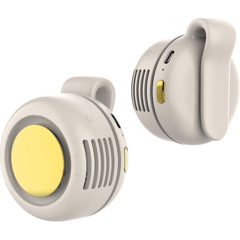 Ventilatore portatile senza pale con clip – Ventilatore ricaricabile e portatile – Raffreddamento a mani libere per vita e collo – 3 velocità – 6 ore di autonomia – (1/5)