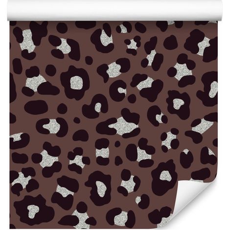 Papel pintado con estampado de piel de animal, color burdeos, 50x1000 cm. (1/5)