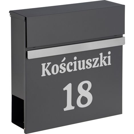 Norton-Briefkasten aus Anthrazit mit Inschriften (1/5)