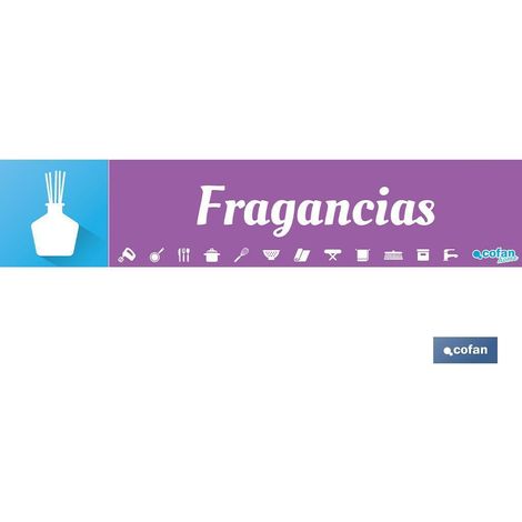 Señalética imantada 975 x 200 mm en PVC para expositores de fragancias