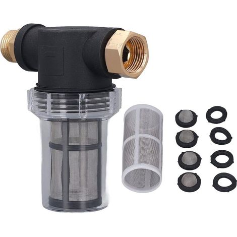Filtro per tubo da giardino per ingresso acqua idropulitrice ad alta pressione, filtro per tubazione da 3/4", filtro per sedimenti (1/5)
