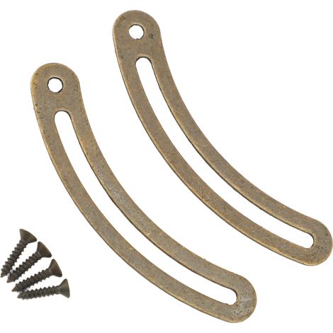 20 Stück Deckelstützscharniere mit Schrauben, gebogene Stangen, Deckelhalter für Schränke, Schmuckkästchen, Kleiderschränke, bronzefarben (1/5)