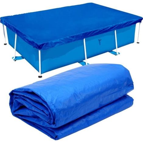 220x150x43cm Bâches pour Piscines,Couverture de Protection de Piscine Rectangulaire avec Attaches en Corde,Bâche Durable Coupe-Vent (1/4)