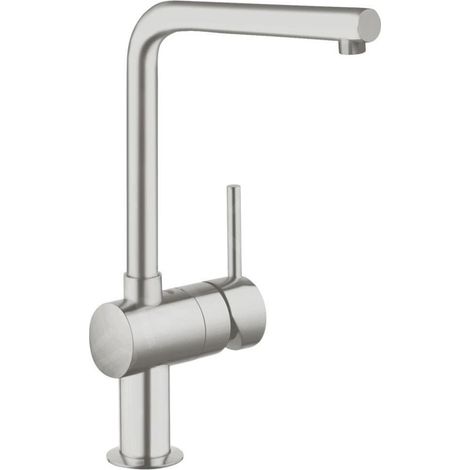 Grohe – Mitigeur de cuisine monocommandé – Saillie 210mm – Bec en L pivotant 360° – Débit max 11,5 l/min – Montage rapide (1/4)