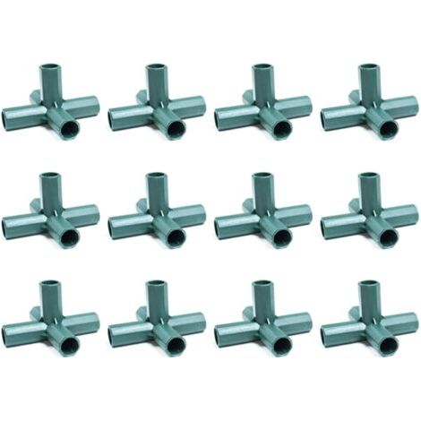 Lot de 12 connecteurs en PVC 5 voies 16 mm pour cadre de serre robuste