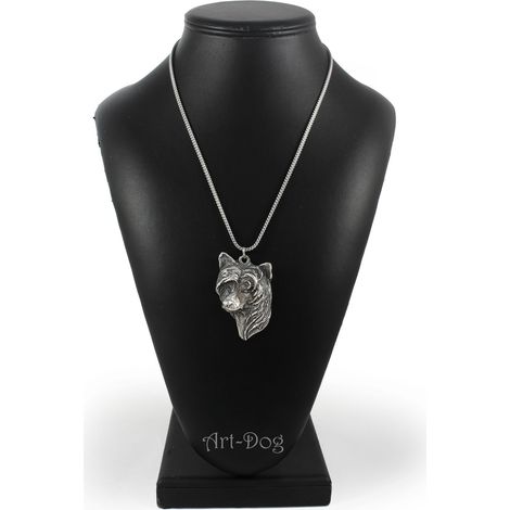Cane crestato cinese - collana con ciondolo a forma di cane su catena d'argento, gioiello unico di Art-Dog (1/5)