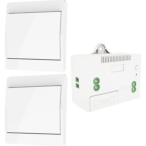 Interrupteur sans fil autoalimenté sans pile étanche, télécommande pratique pour commander lumière salle de bain 1 vers 2 (1/4)