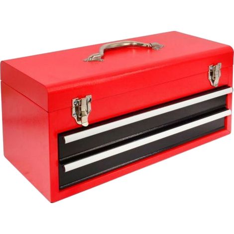 Cassetta portautensili in metallo Awtools con 2 cassetti, dimensioni 48x22x24,5 cm. (1/5)