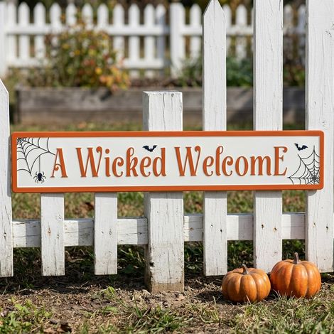 Haunted Web Wicked Welcome Sign (1/2)
