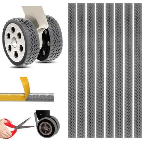 Lot de 8 Housses de Roue de Bagages, Roues de Bagages Housse Silicone, Réduction des Vibrations Sonores, pour la Plupart des Bagages à 8 roulettes/Protection pour roulettes de Chaise (1/5)