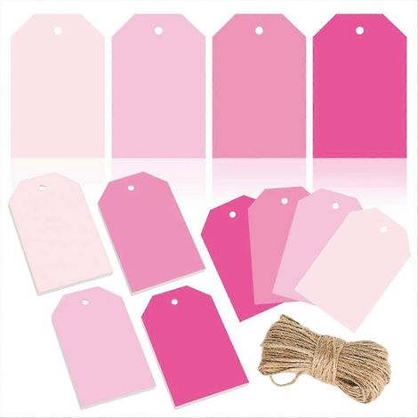 Geschenkanhänger aus Terrakotta, 4 einfarbige Farbverläufe, rosa Anhänger zum Aufhängen, Sortiment an dekorativen Anhängern für Pakete, 4er-Set, matte Oberfläche, Bohème-Stil, perfekt zum Verpacken vo (1/5)
