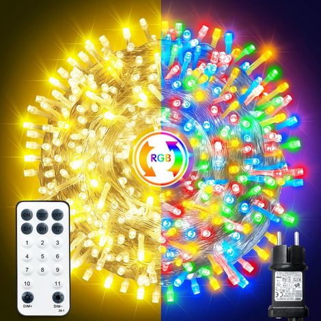 1 Guirlande lumineuse, 100m, 1000 LED, 11 modes, IP65 étanche, intérieur extérieur, Noël fête maison