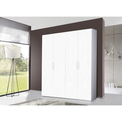 My Brand Armadio 4 Ante Basic Bianco Frassino 181x58x247 cm (1/3)