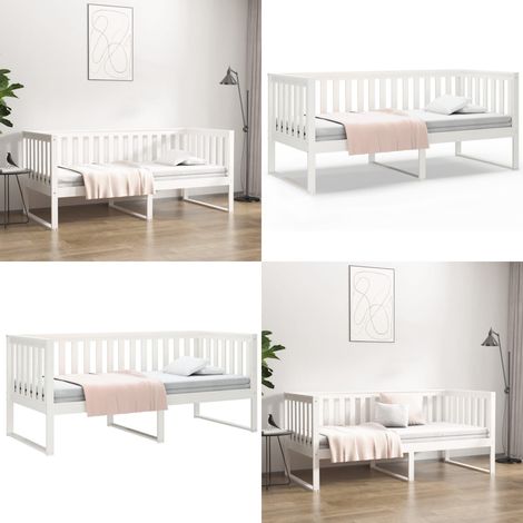 Dormeuse senza Materasso Bianca 90x190 cm Legno Massello Pino - Letto in legno - Divano letto