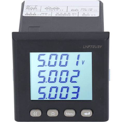 Voltmètre-ampèremètre triphasé intelligent compact à affichage numérique LCD, 80-270 V CA/CC. (1/5)
