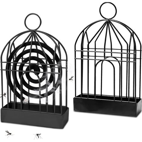 Porte-Bobine pour Moustiques - Lot de 2 Supports en Fer Rétro pour Spirales Anti-Moustiques et Encens - Brûleur Innovant Suspendu (1/5)