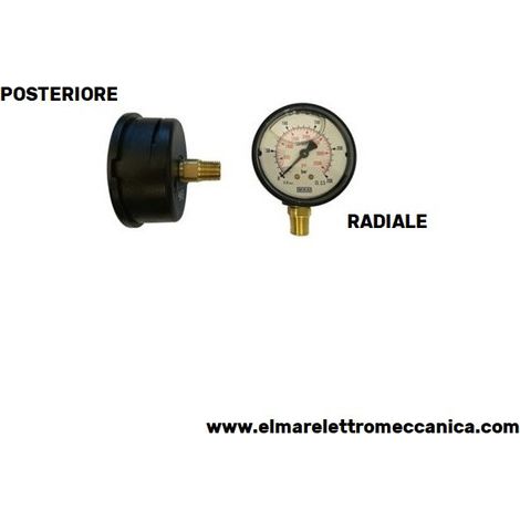 250 BAR 1/4" POSTERIORE diam.63 mm Manometro in Glicerina ABS Idropulitrice
