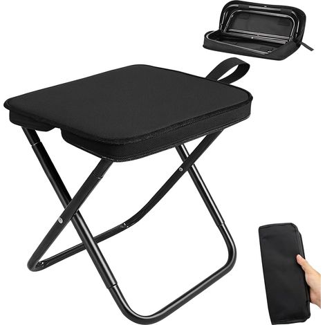 Klapphocker – 1 Stück – Stahl und Oxford-Gewebe – Tragkraft: 120 kg – Ideal für Camping, Garten und Strand – Kompakt und leicht (1/5)