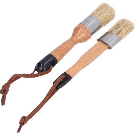 Lot de 2 brosses à meubles avec manches en bois, adaptées à la décoration intérieure, à la peinture, au cirage et au brossage. (1/5)