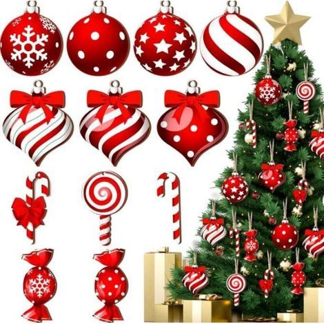 Set mit 24 Vintage-Weihnachtsbaumschmuckstücken aus Holz (1/4)