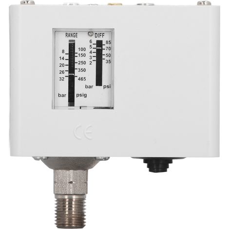 Pressostat de compresseur d'air SPDT, manomètre pneumatique, contrôleur de pression différentielle réglable (1/5)