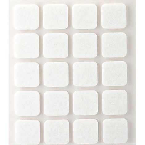 Pack de 20 feutres adhésifs synthétiques blancs 17x17mm Plasfix INOFIX (1/3)