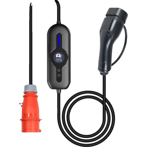 Cargador portátil para vehículos eléctricos, corriente ajustable, diseño fácil de usar, 11 kW Tipo B, TIPO 2 (1/2)