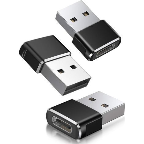 3er-Pack USB-C-Buchse auf USB-A-Stecker-Adapter, Typ-C-auf-USB-A-Konverter-Ladegerät für Apple Watch Series 7, iPhone 11, 12, 13, Pro Max, SE, 3, 14, iPad Air 5, Mini 6, 8, Samsung Galaxy S21, S22, Z  (1/5)