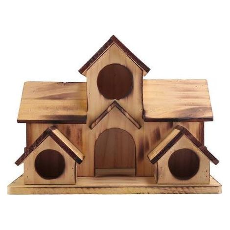 6-Loch-Vogelhaus aus Holz für den Außenbereich zur Gartendekoration (1/5)